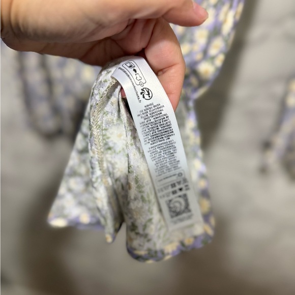 NEW TopShop Lavender Floral Long Sleeve Dress Size 4 - Picture 14 of 15